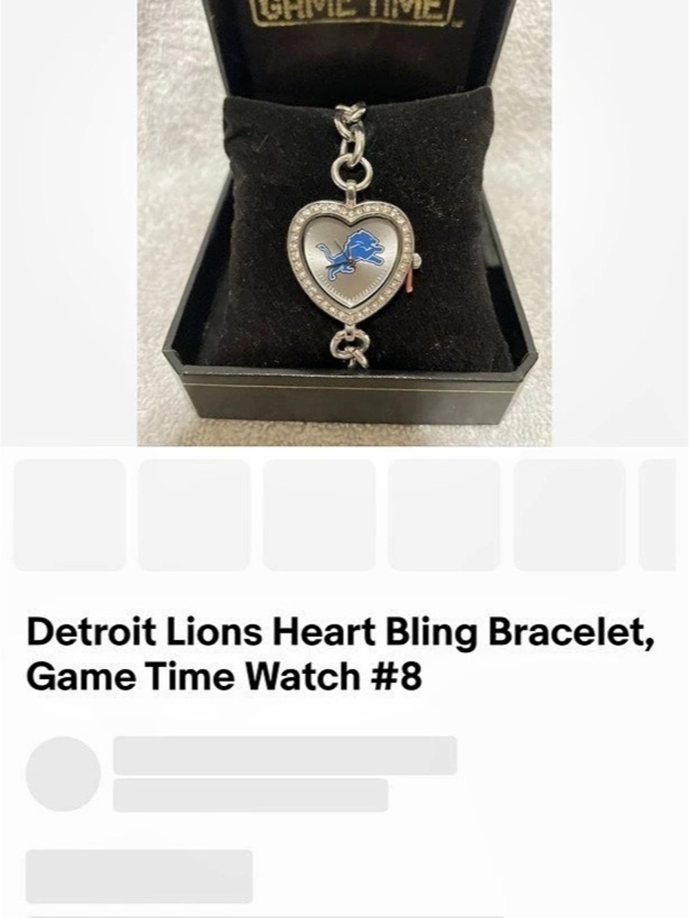 Game Time Detroit Lions NFL Women's Heart Stainless-Steel Bracelet Watch Heart